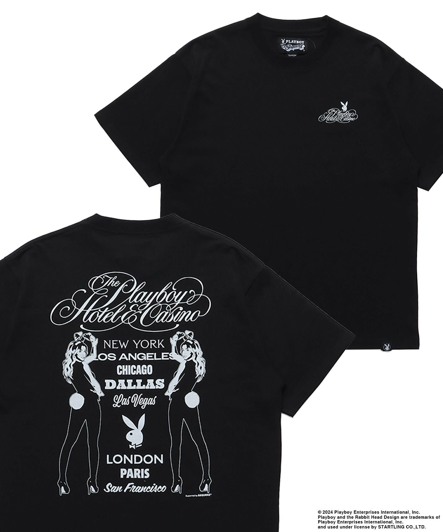 【SEQUENZ】PBHC TOUR S/S TEE / プレイボーイ 半袖Tシャツ バックプリント フロント ブランドロゴ バニー ガール